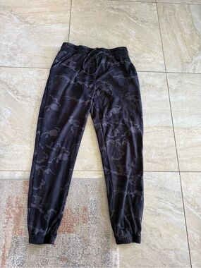 Black Camouflage Jogger Pants with Elastic Waistband